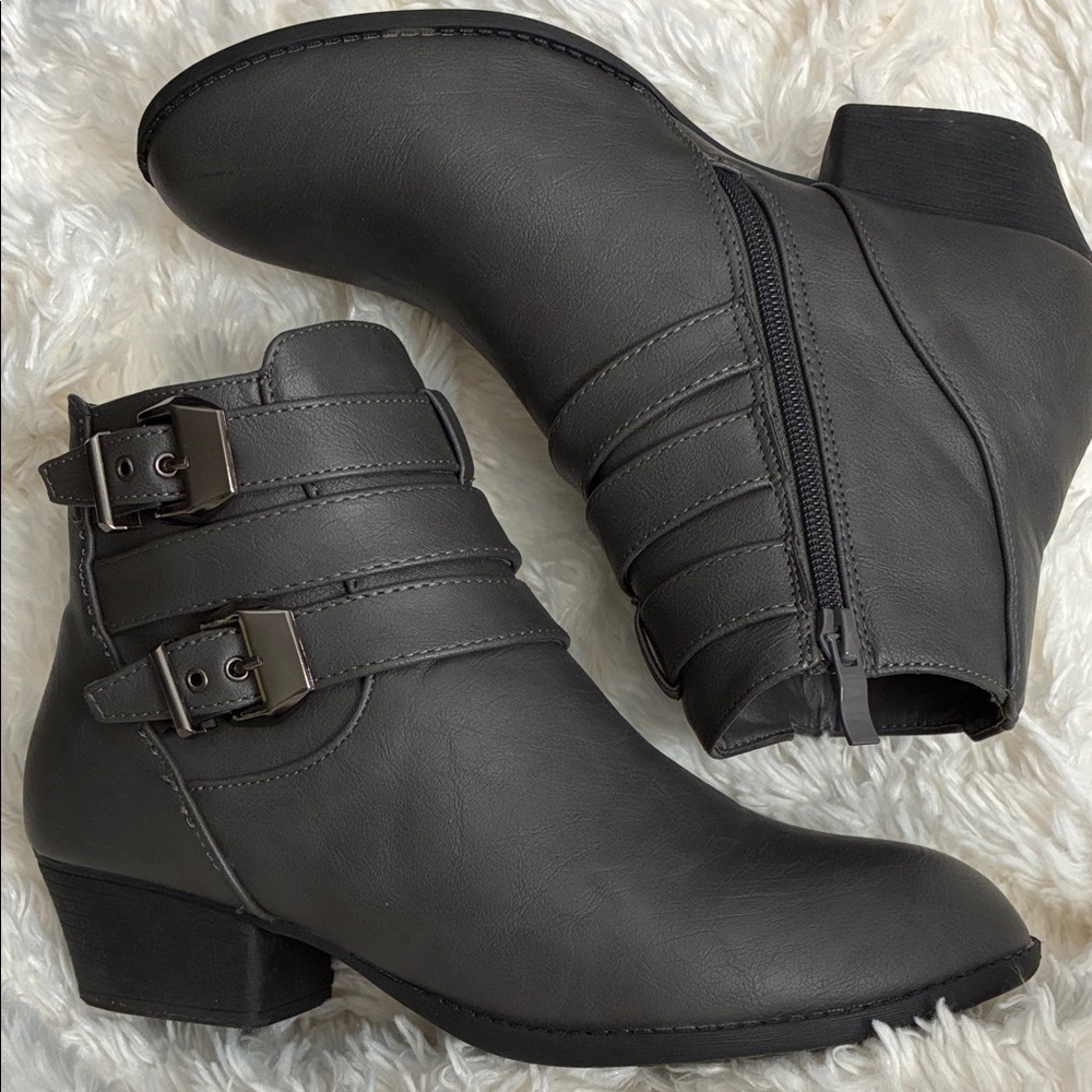 Elegant Charcoal Ankle Booties